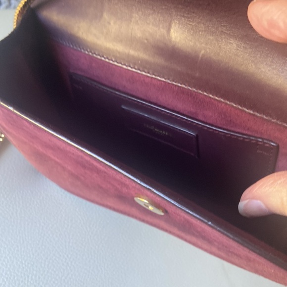 YSL Burgundy Suede Crossbody, Shoulder Bag. - Picture 4 of 8